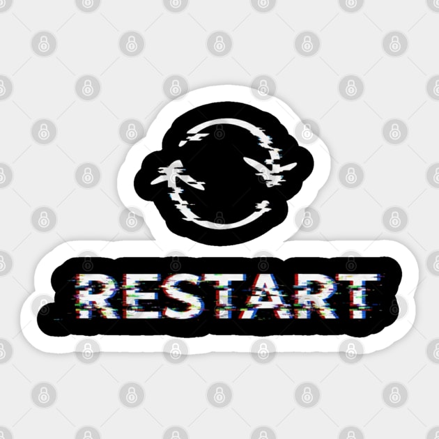 Restart – Glitch Reboot Sticker by Stylecombinator